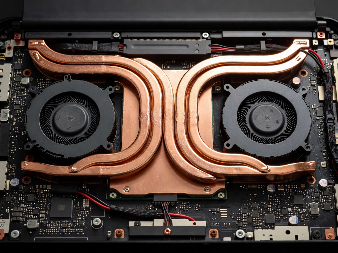Copper vapor chamber and dual cooling fans inside a high performance gaming laptop